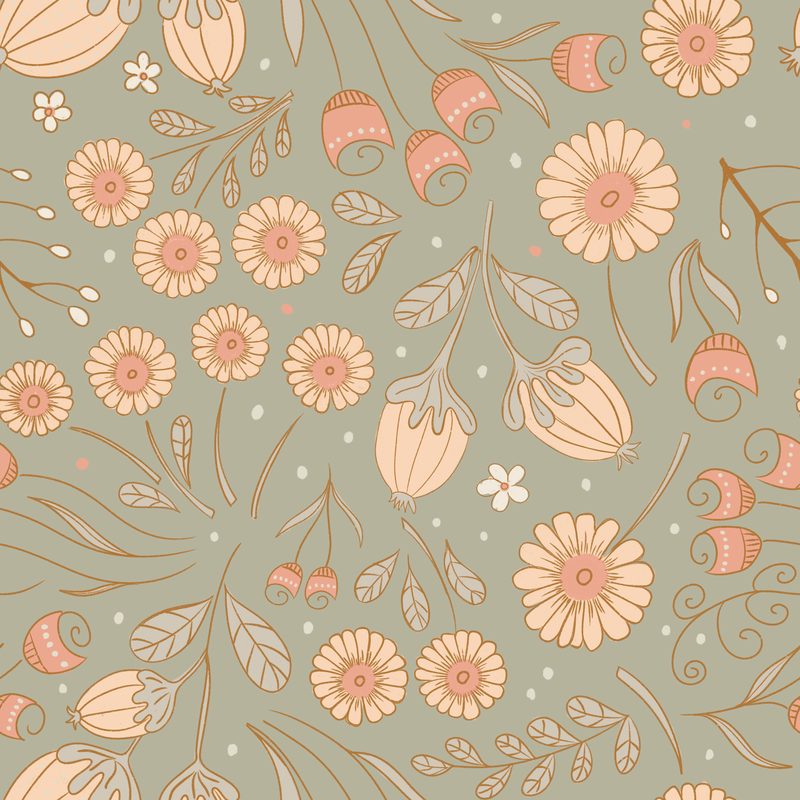 Scattered botanical pattern